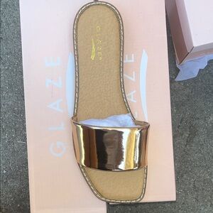 Glaze Rose Gold Slip-On Slide Sandal for Women
